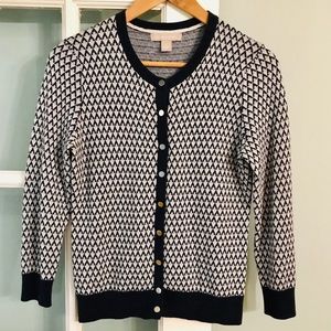 Banana Republic Navy & White Cardigan Sweater Sz S
